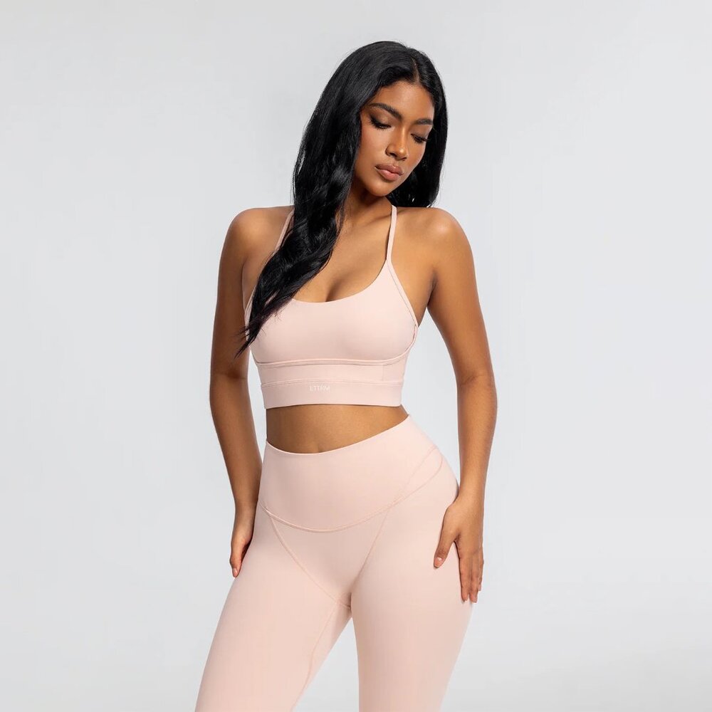 BetterMe Seamless Crossback Sports Bra in Seashell